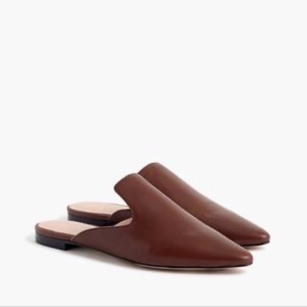 J. Crew pointed leather mule flat